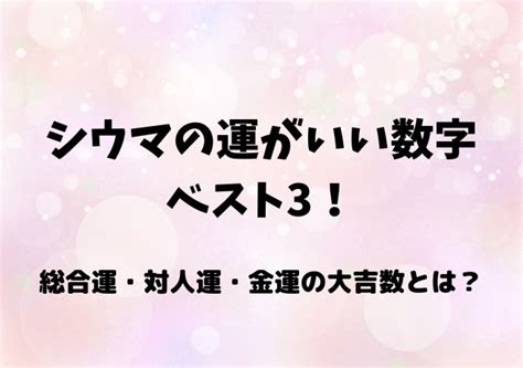 シウマ 五大吉数|シウマの占い数字一覧表！数字の意味一覧やおすすめ。